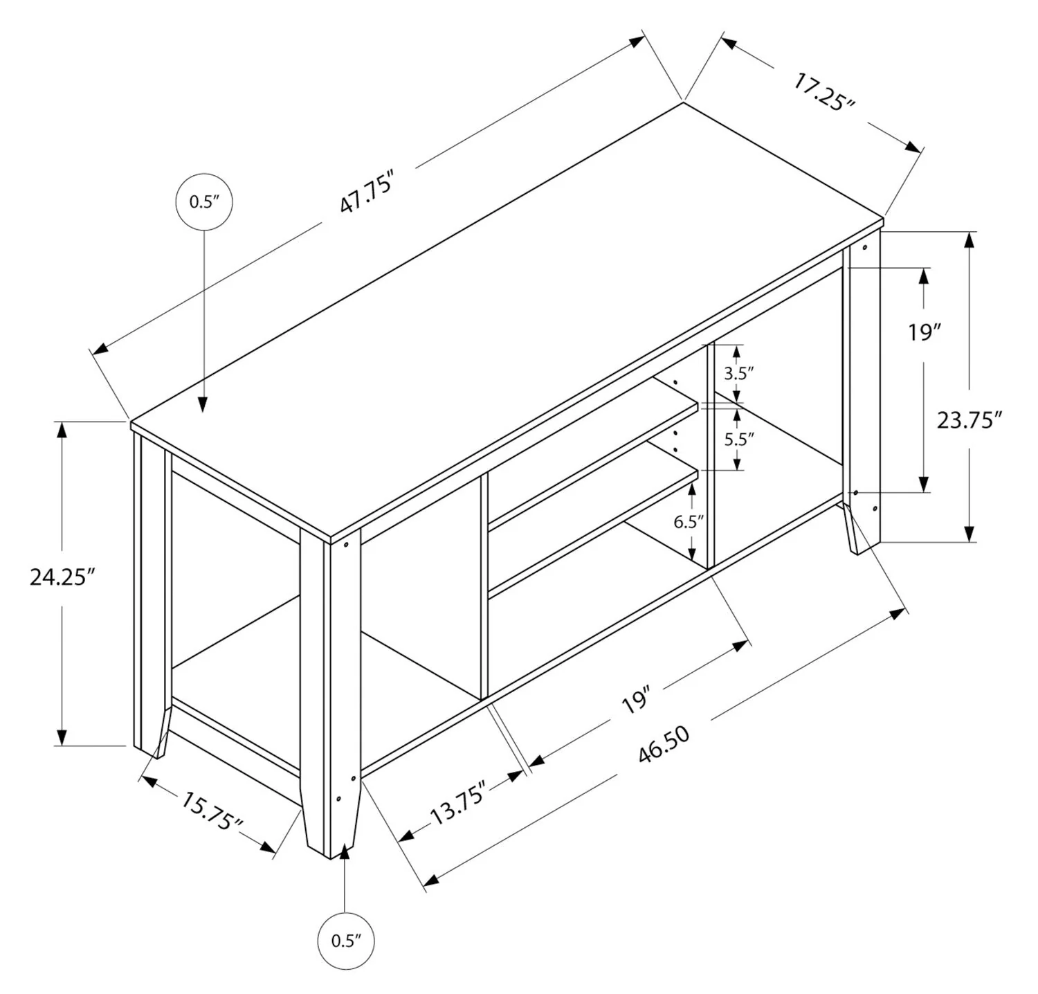 Folway 48" TV Stand - Dark Taupe - Image 4
