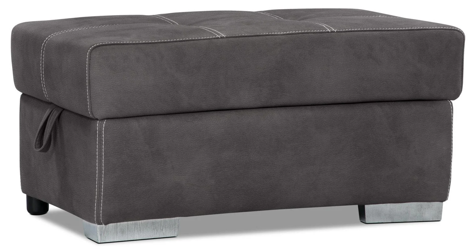 Foynes 3-Piece Faux Suede Right-Facing Sleeper Sectional - Cement - Image 9
