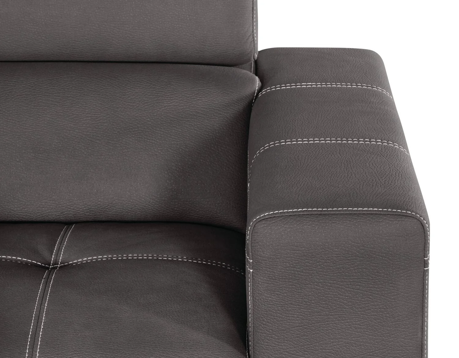 Foynes Faux Suede Chair with Pull-Out Ottoman - Cement - Image 11