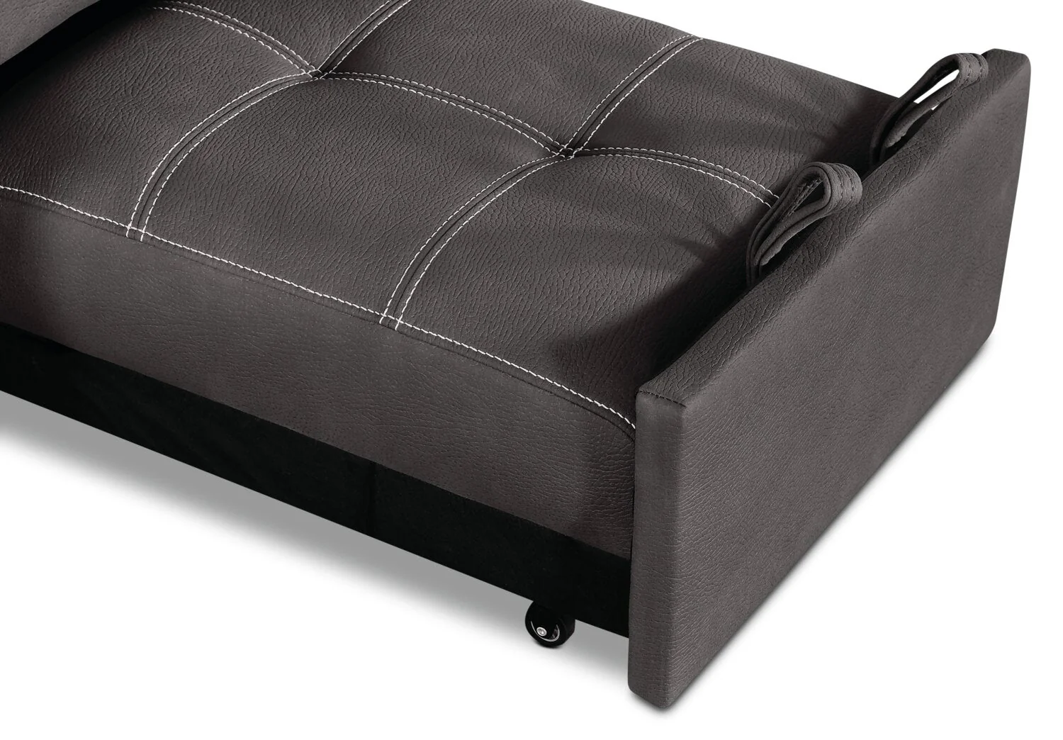 Foynes Faux Suede Chair with Pull-Out Ottoman - Cement - Image 8
