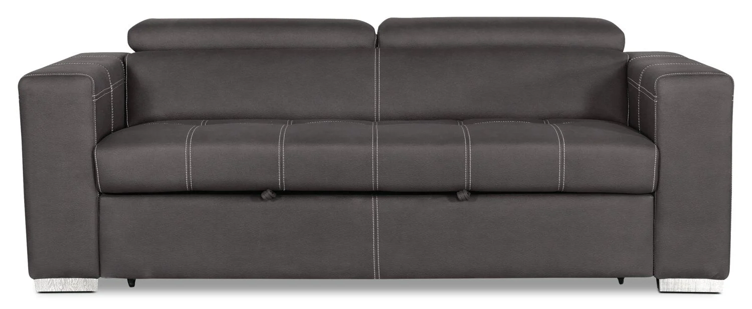 Foynes Faux Suede Sleeper Sofa - Cement