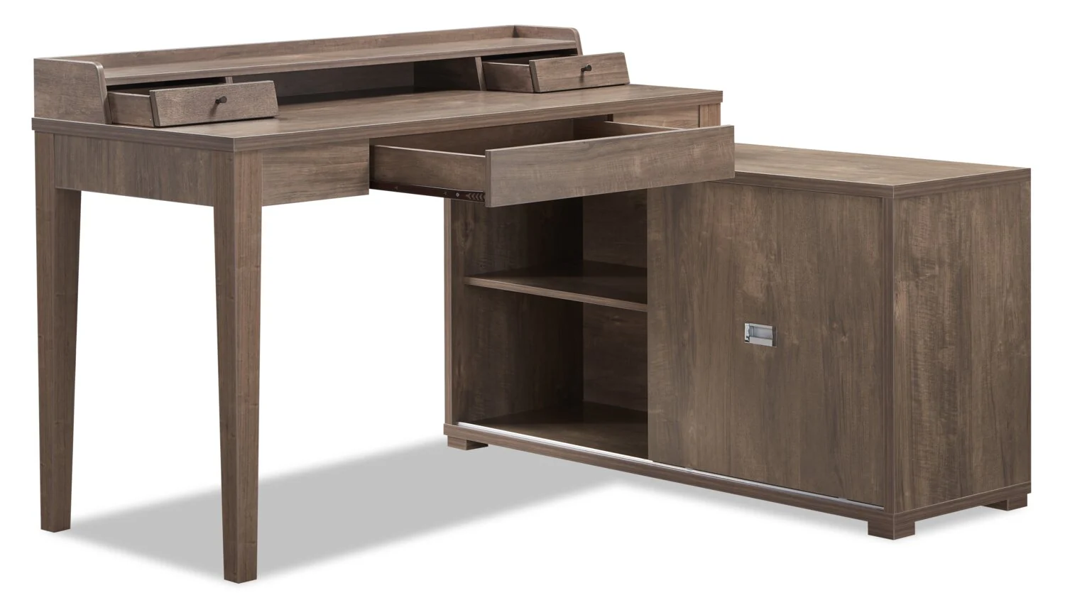Franny Reversible Desk with Hutch - Hazelnut - Image 2
