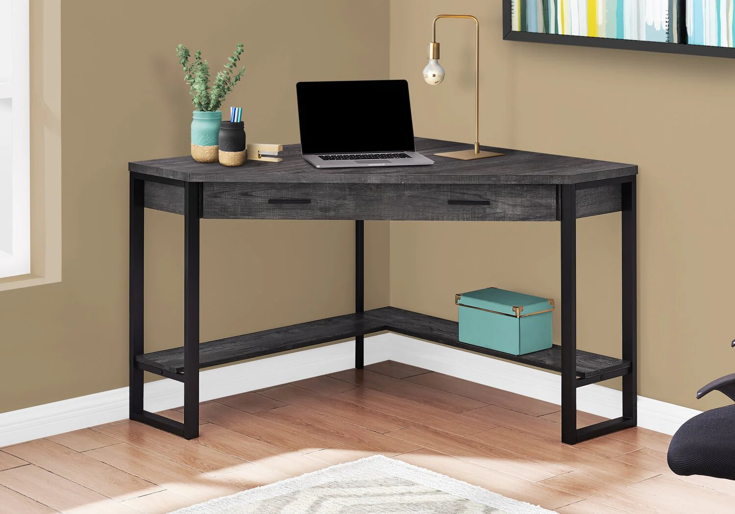 Fulton Corner Desk - Black - Image 3