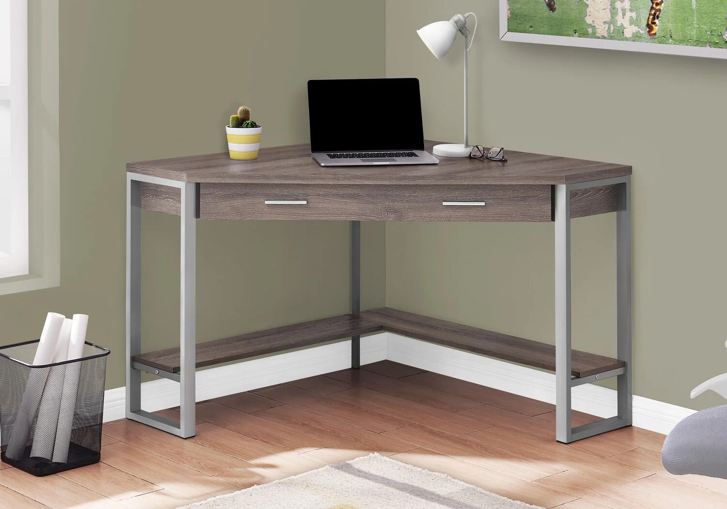 Fulton Corner Desk - Dark Taupe - Image 3