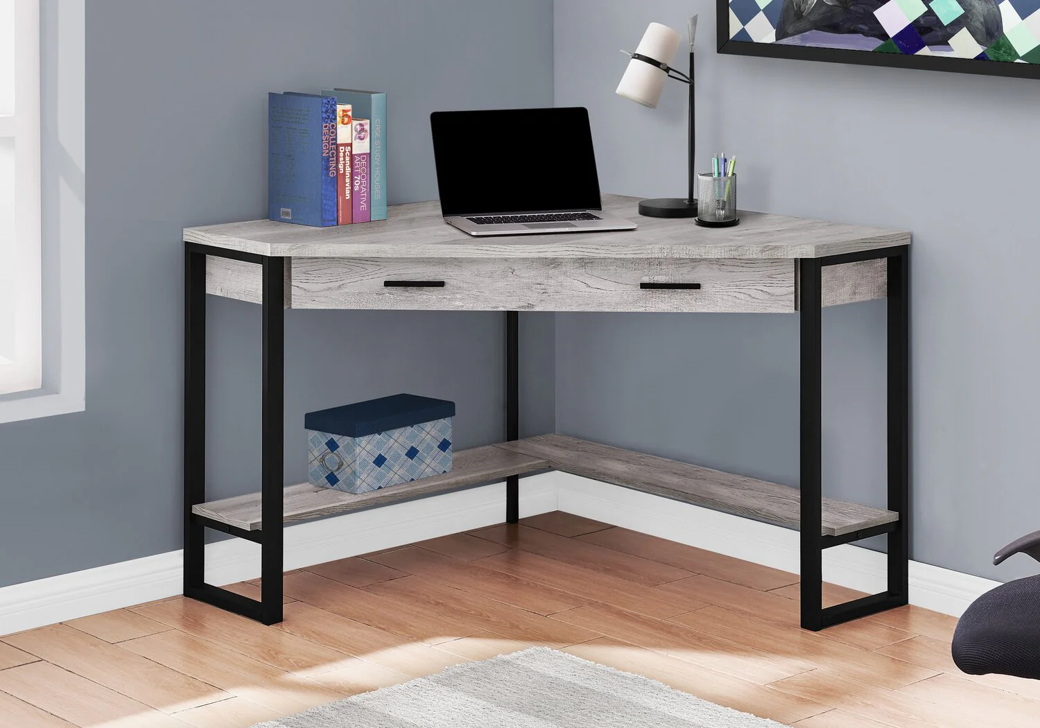 Fulton Corner Desk - Grey - Image 3