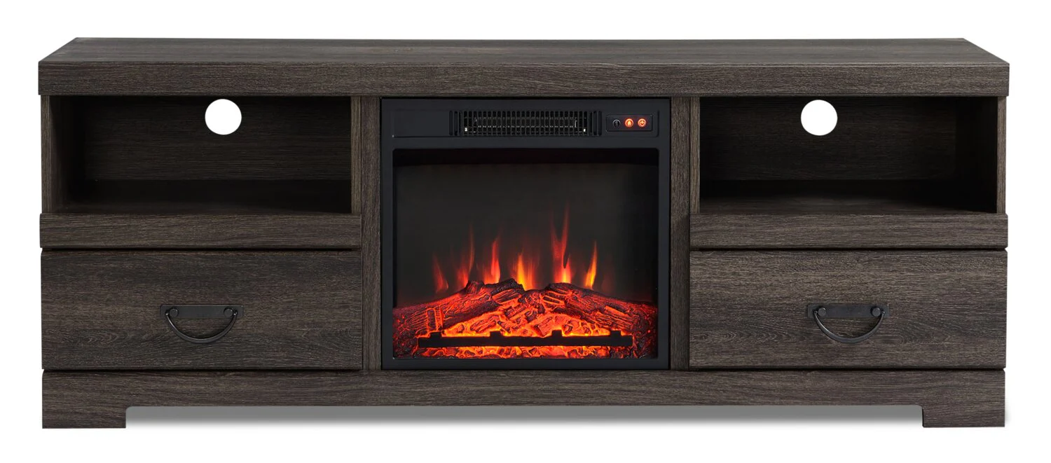 Funchal 60" TV Stand with Log Fireplace