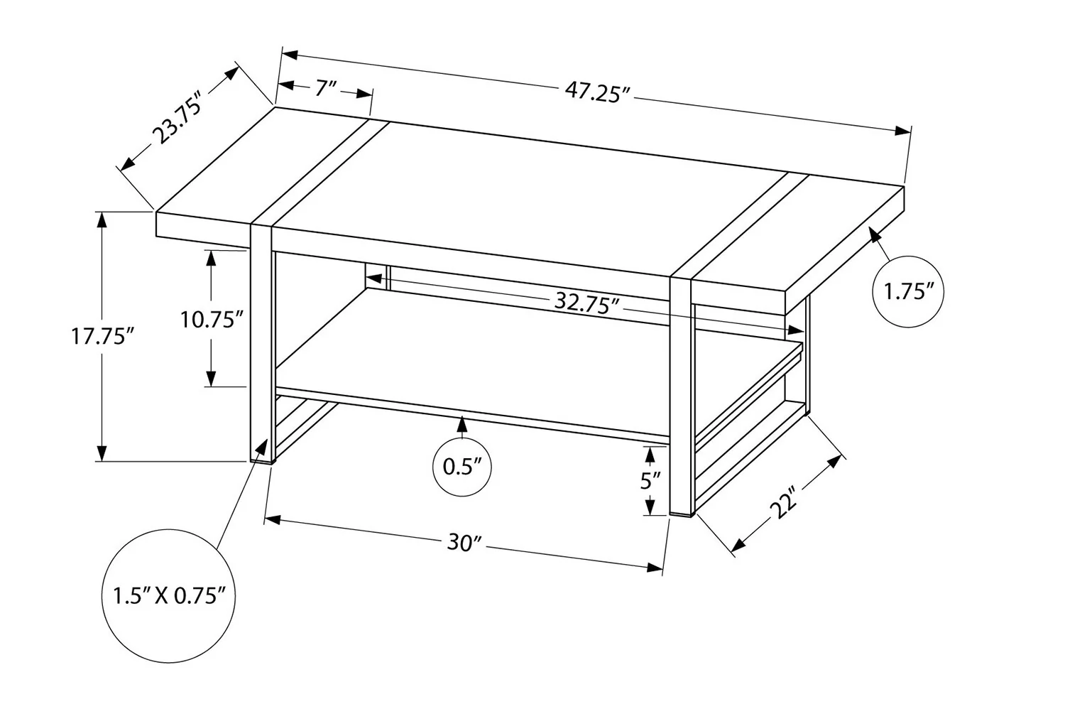 Galice Coffee Table - Brown - Image 5