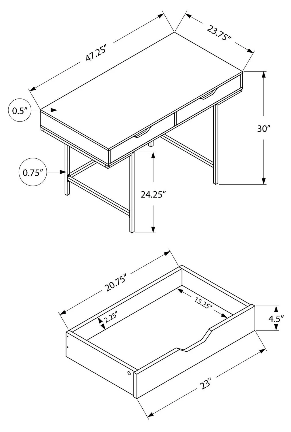 Gary Desk - Black - Image 5