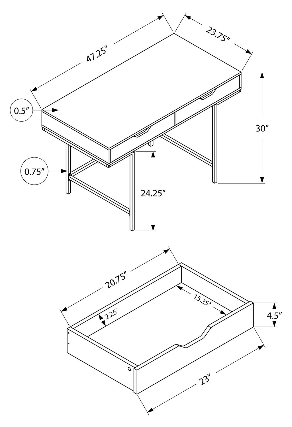 Gary Desk - Brown - Image 5