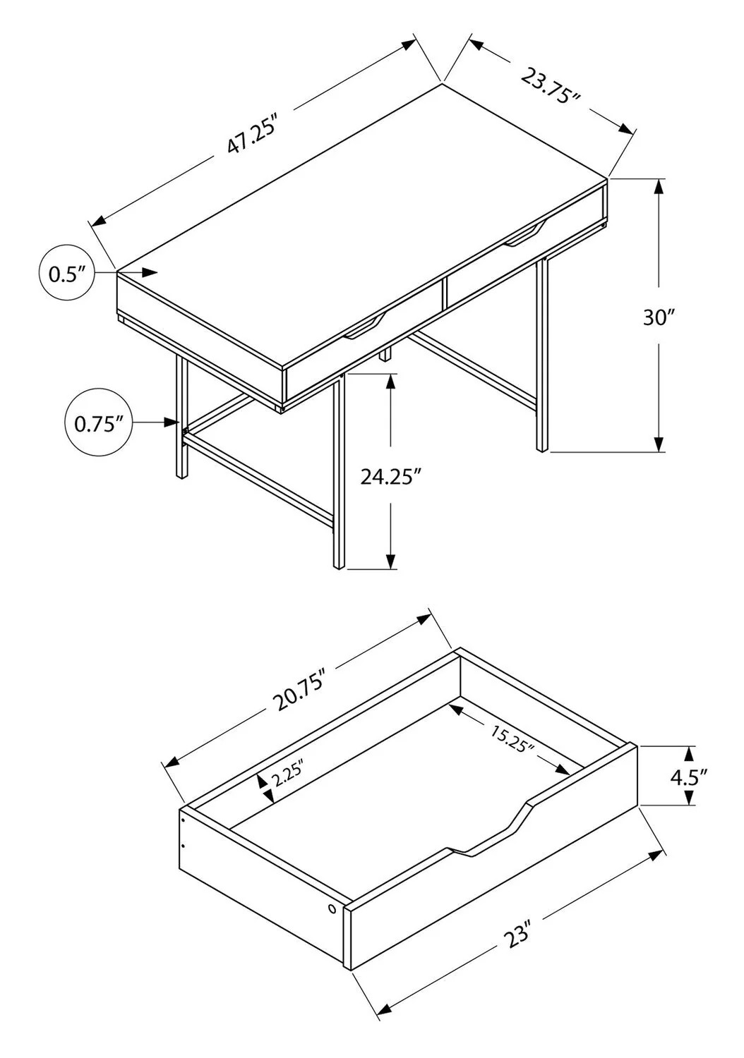 Gary Desk - Taupe - Image 5
