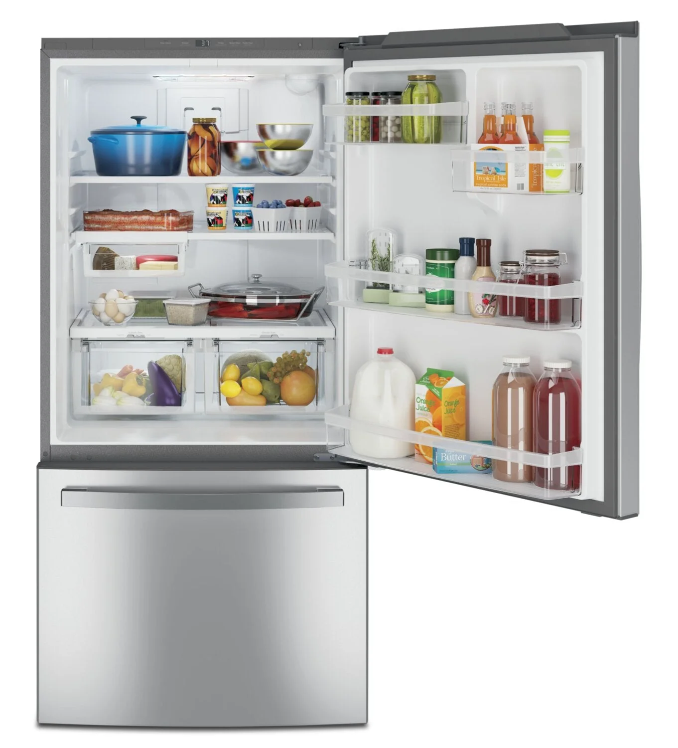 GE 24.8 Cu. Ft. Bottom-Freezer Refrigerator - GDE25EYKFS - Image 4