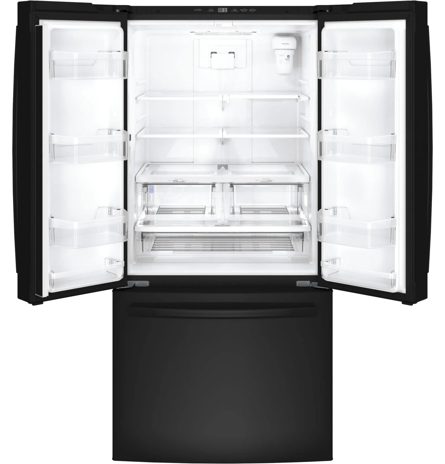 GE Black Counter-Depth French Door Refrigerator (18.6 Cu. Ft.) - GWE19JGLBB - Image 4