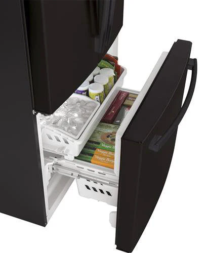 GE Black Counter-Depth French Door Refrigerator (18.6 Cu. Ft.) - GWE19JGLBB - Image 8