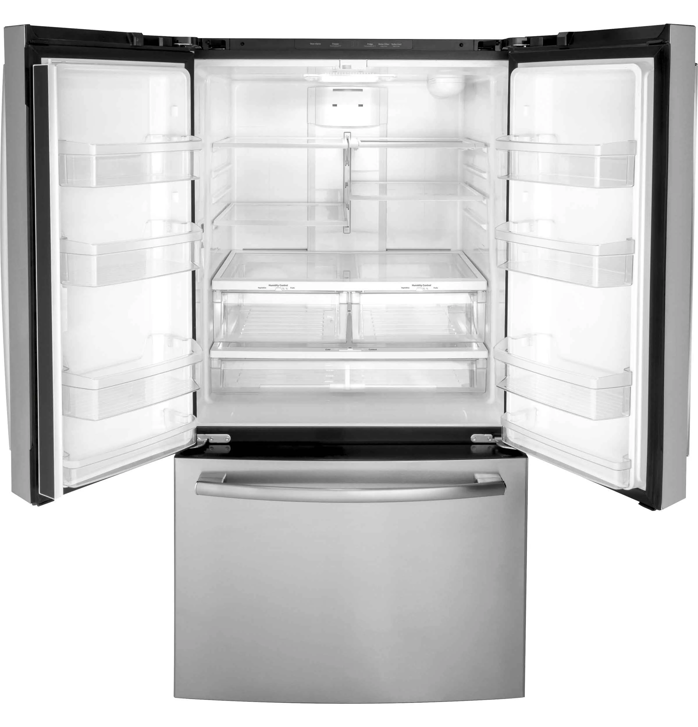 GE Fingerprint Resistant Stainlees Steel French-Door Refrigerator (26.7 Cu. Ft.) - GNE27JYMFS - Image 3