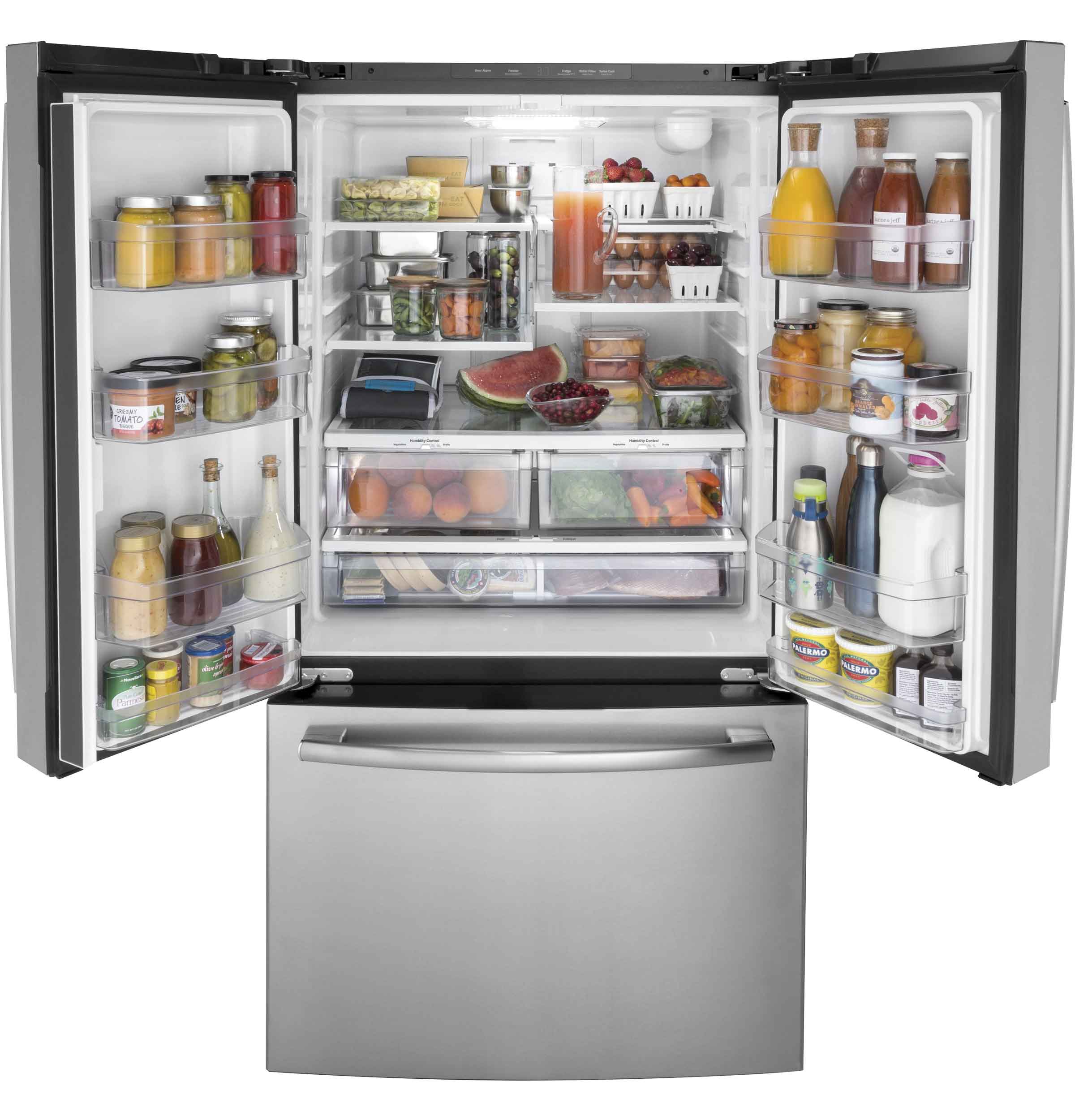 GE Fingerprint Resistant Stainlees Steel French-Door Refrigerator (26.7 Cu. Ft.) - GNE27JYMFS - Image 4