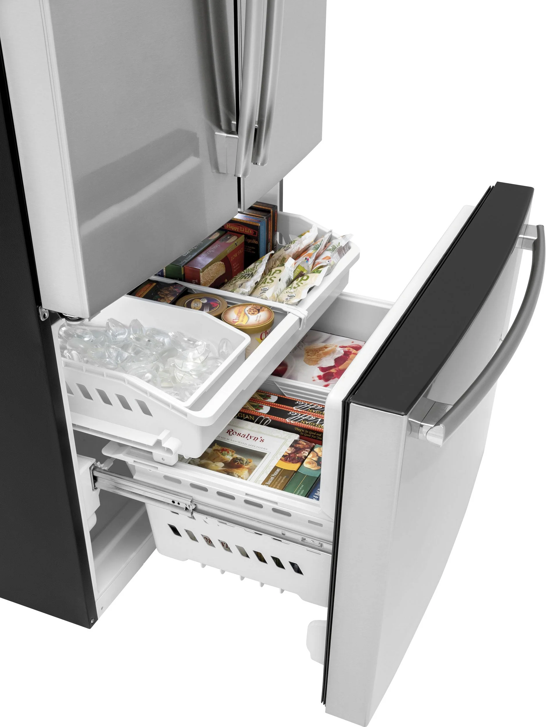 GE Fingerprint Resistant Stainlees Steel French-Door Refrigerator (26.7 Cu. Ft.) - GNE27JYMFS - Image 5