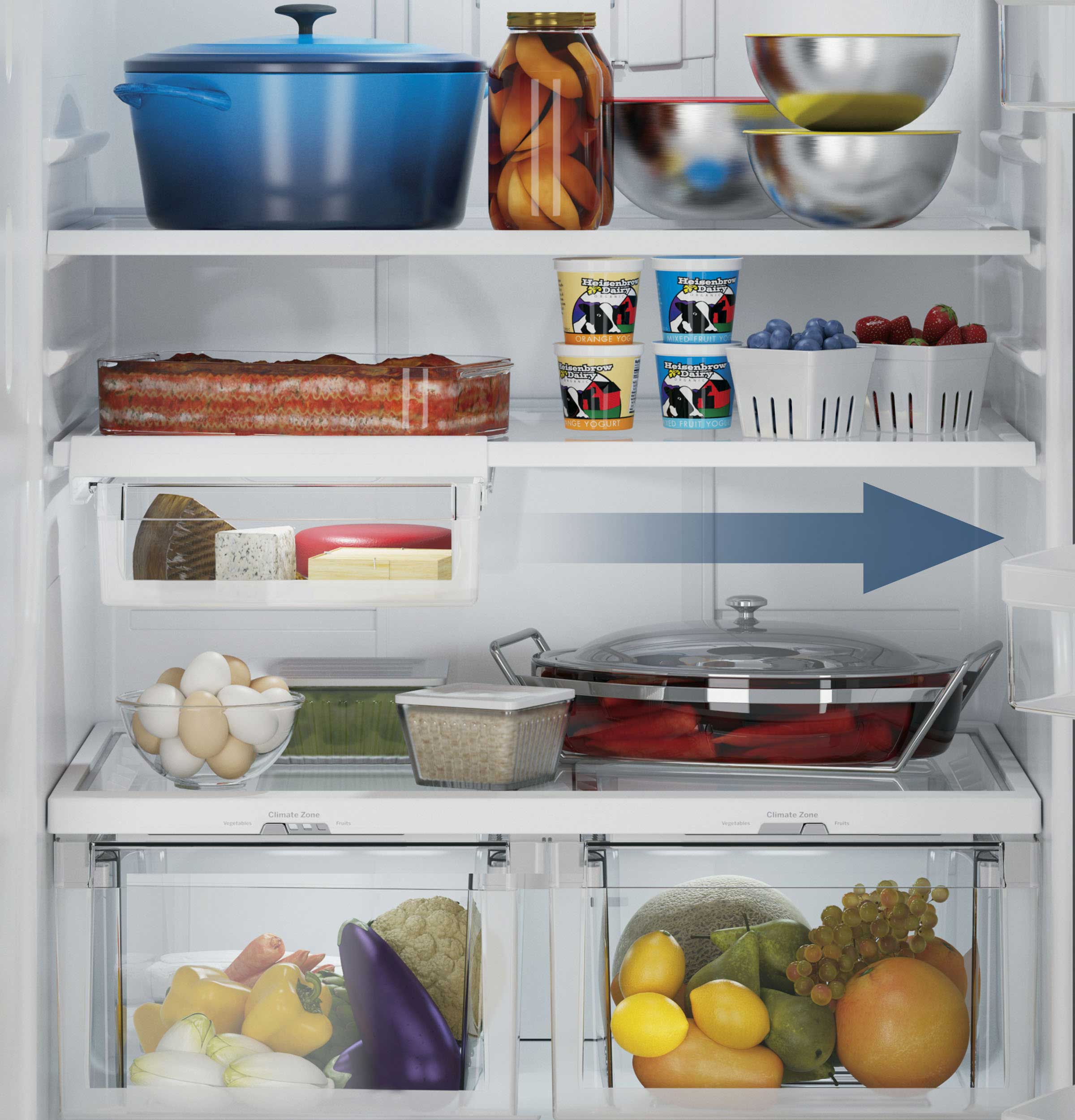 GE Fingerprint Resistant Stainless 33" Bottom-Mount Refrigerator (24.9 cu ft)- GDE25EYKFS - Image 5