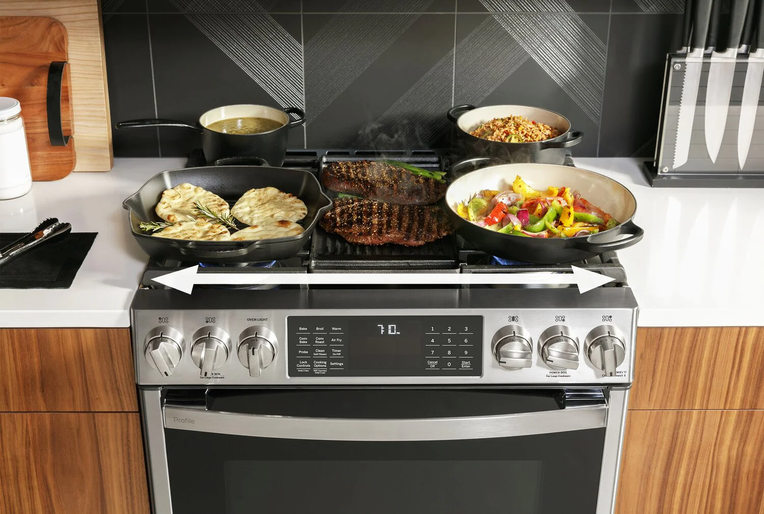 GE Profile 5.7 Cu. Ft. Dual Fuel Range - PC2S930YPFS - Image 7