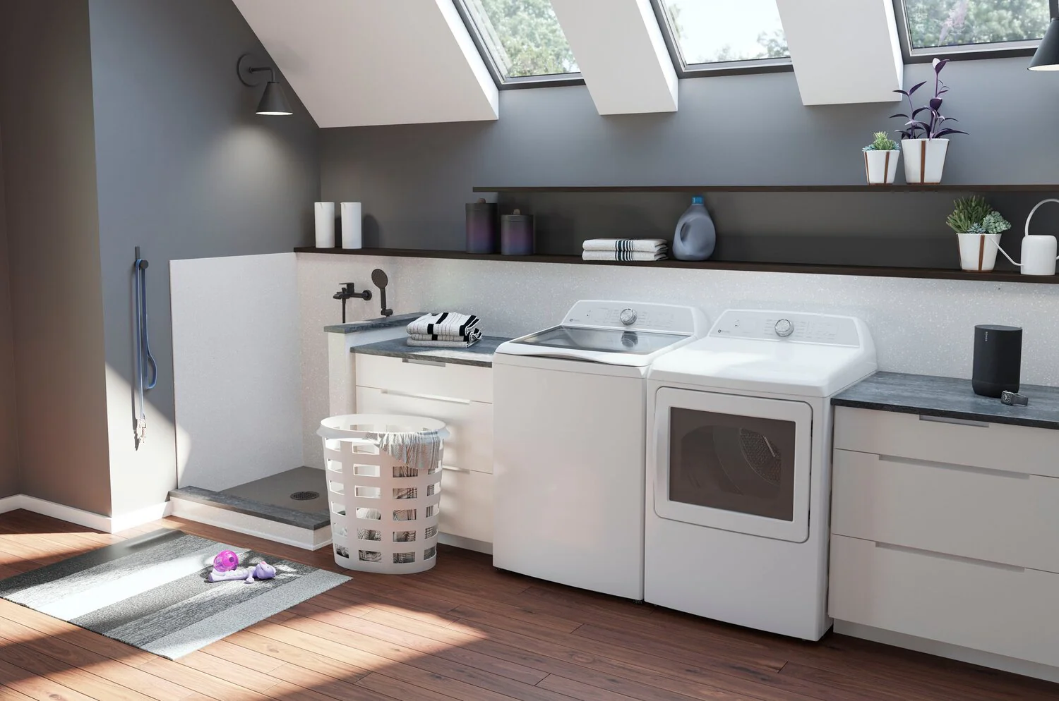 GE Profile 5.8 Cu. Ft. Top-Load Washer and 7.4 Cu. Ft. Electric Dryer -PTW600BSRWS/PTD60EBMRWS - Image 8