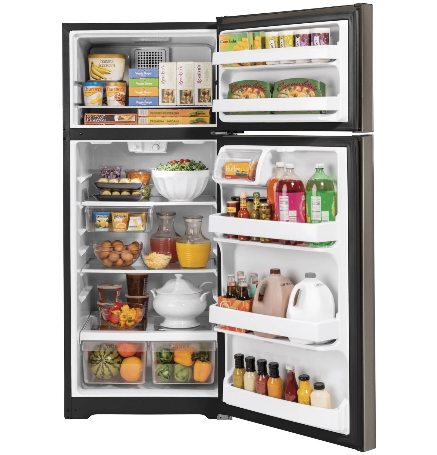 GE Slate Top Mount Refrigerator (17.5 Cu. Ft.) - GTE18GMNRES - Image 4