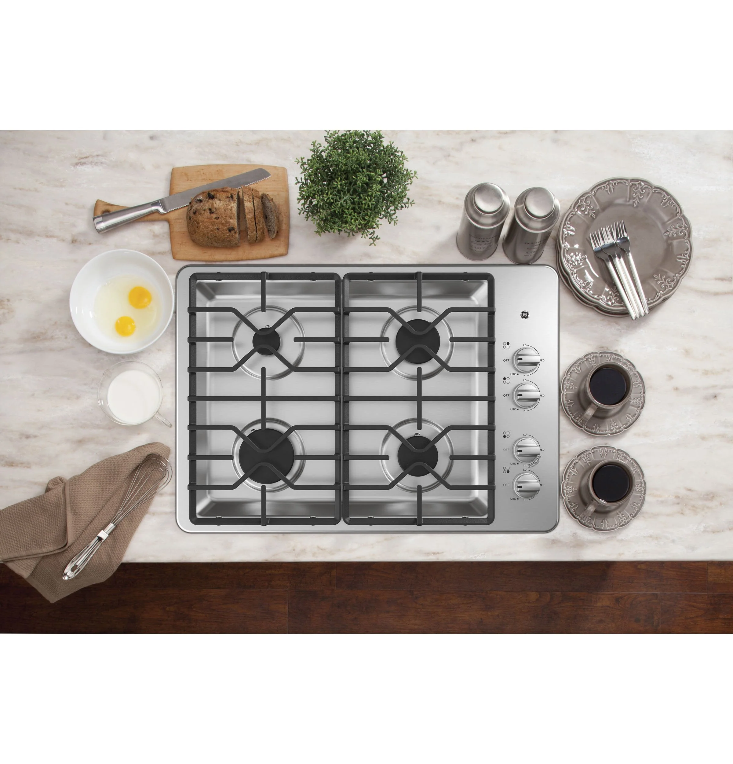 GE Stainless Steel 30" Gas Cooktop - JGP3030SLSS - Image 2