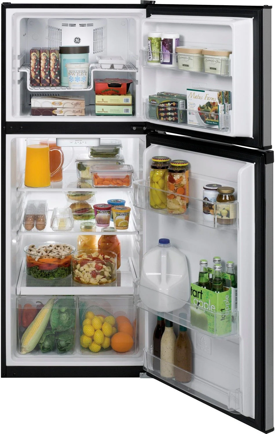 GE Stainless Steel Top-Freezer Refrigerator (11.55 Cu. Ft.) - GPE12FSKSB - Image 3