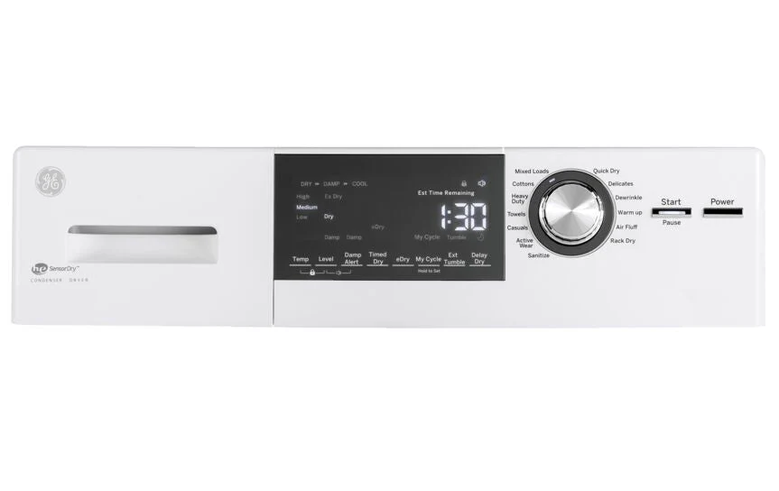 GE White 24" Ventless Condenser Front Load Electric Dryer (4.1 Cu.Ft.) - GFT14JSIMWW - Image 2