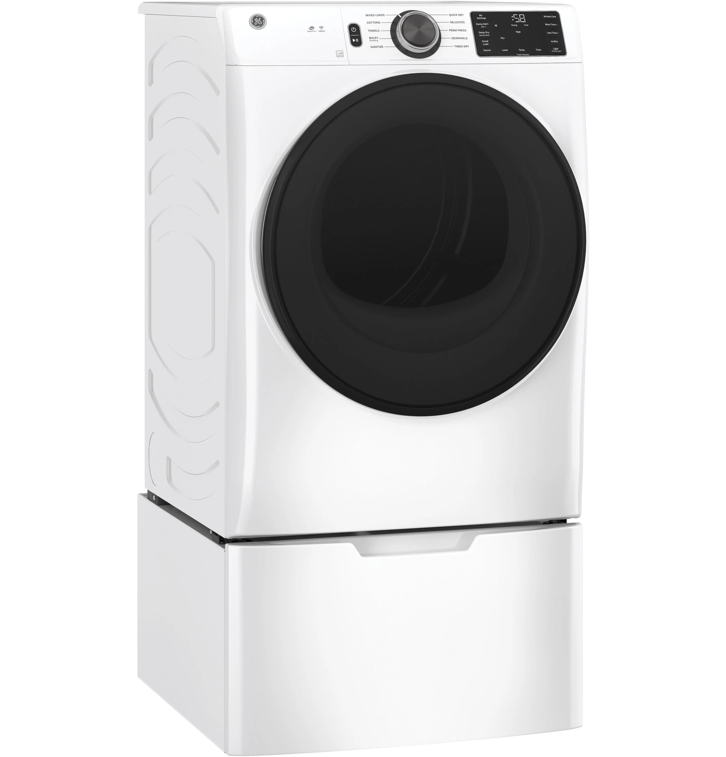 GE White Electric Front Load Dryer ( 7.8 Cu. Ft.) - GFD55ESMNWW - Image 2