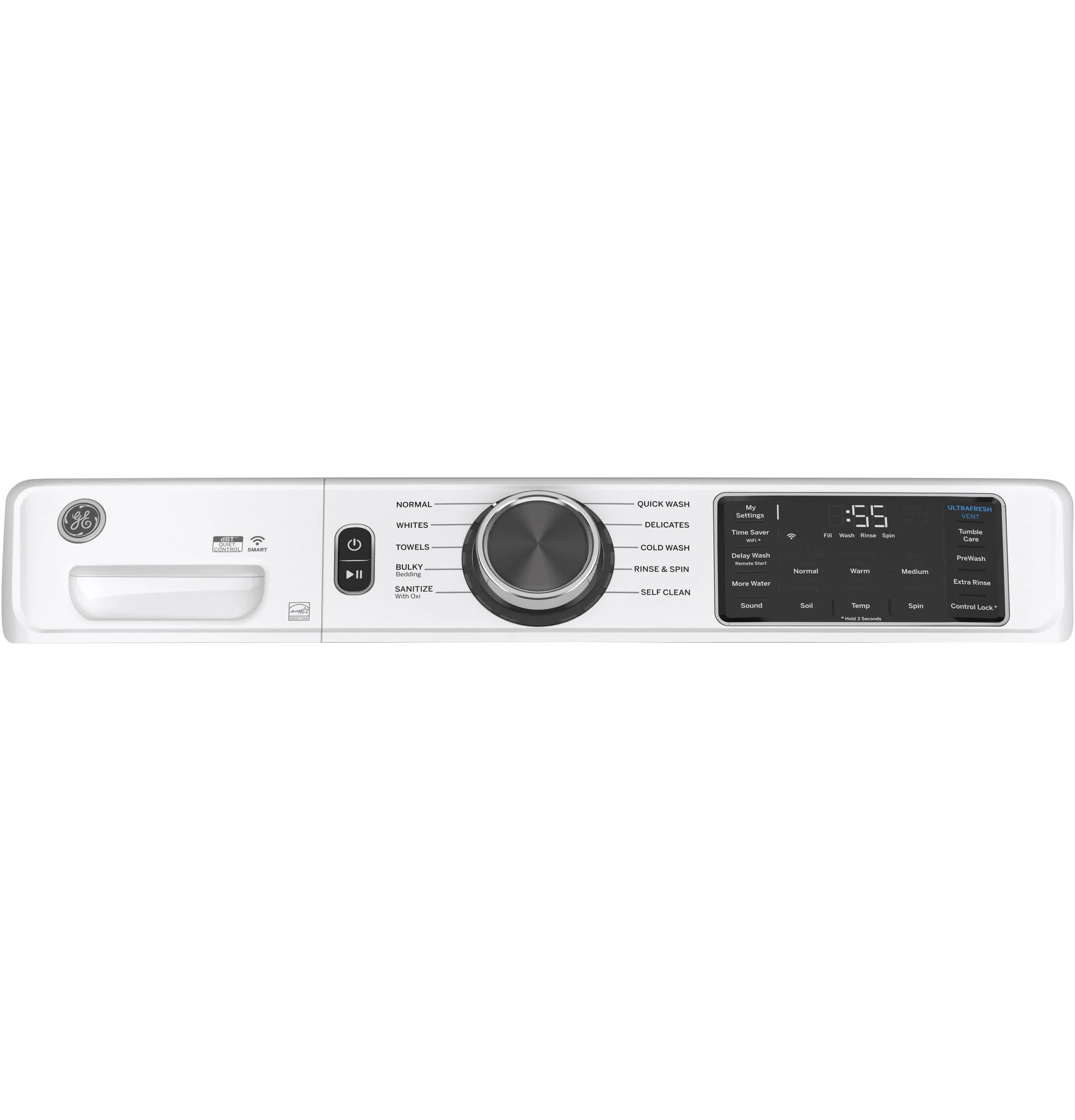GE White Front Load Washer (5.5 Cu. Ft.) - GFW550SMNWW - Image 2
