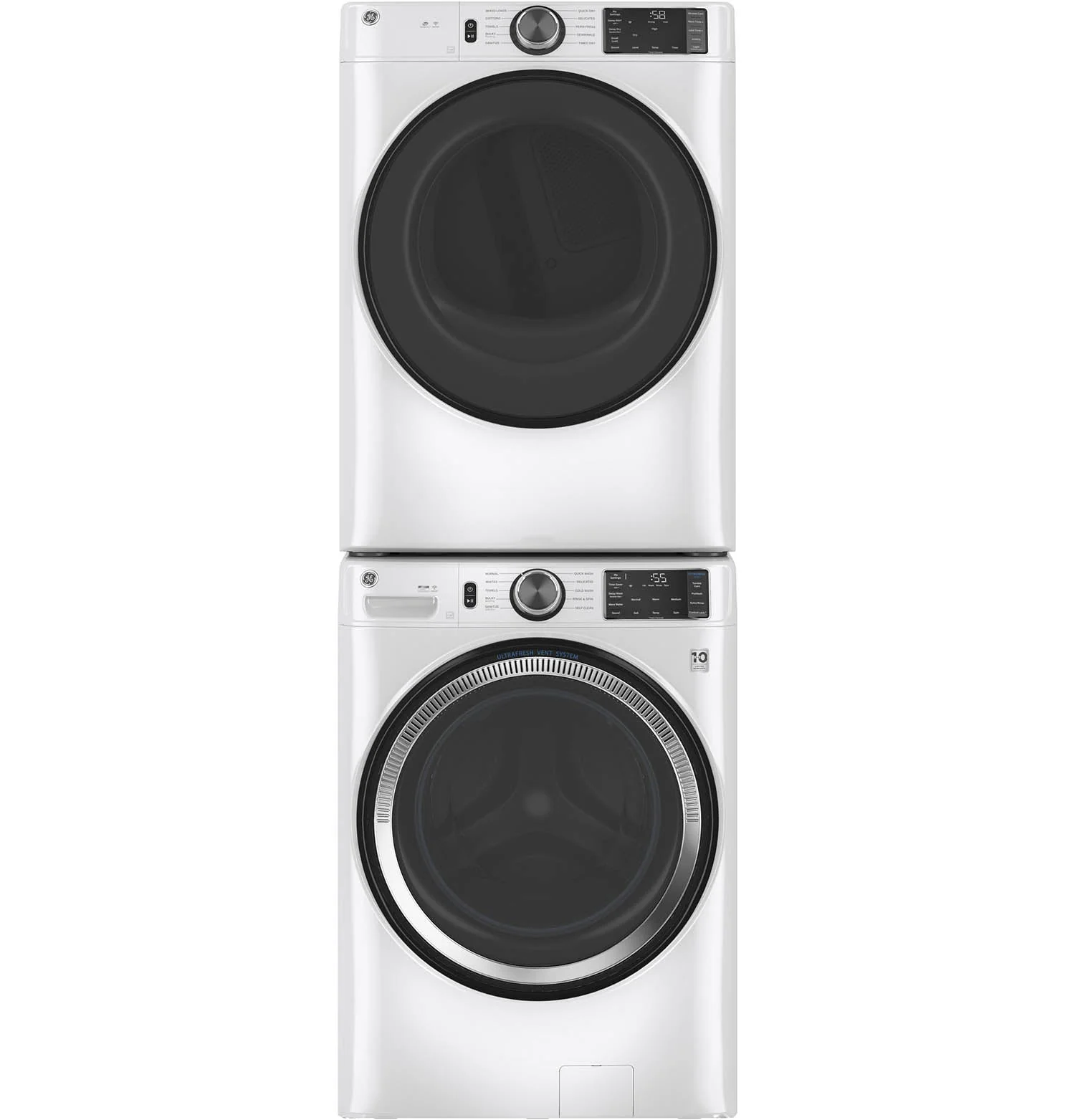 GE White Front Load Washer (5.5 Cu. Ft.) & White Gas Front Load Dryer (7.8 Cu. Ft.) - GFW550SMNWW/GFD55GSSNWW - Image 2