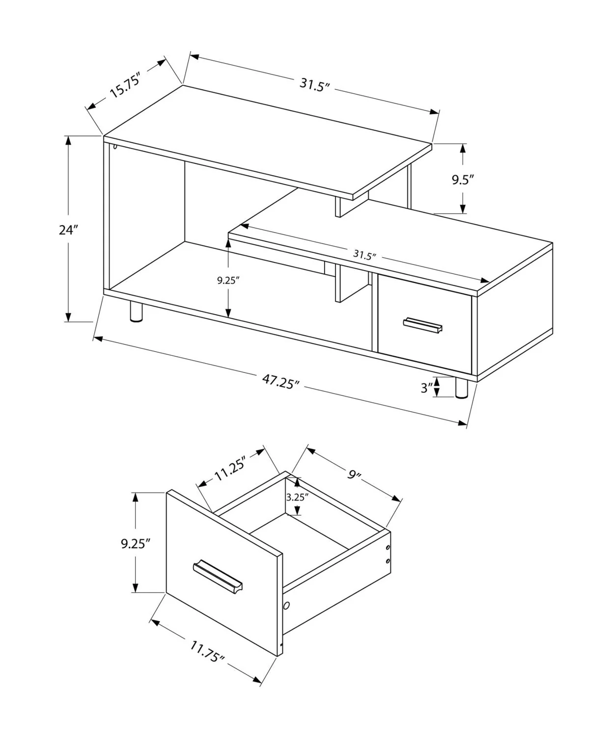 Glenridge 48" TV Stand - Black - Image 4