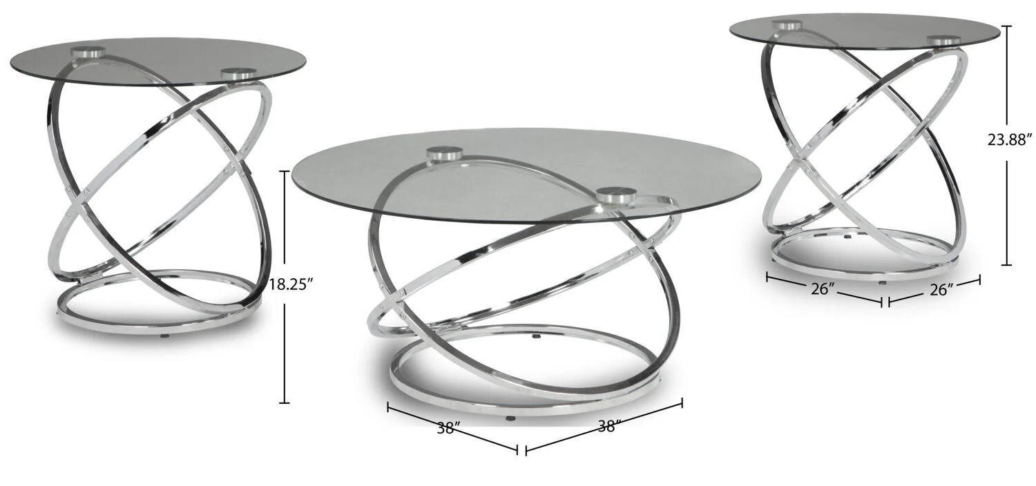 Gloria 3-Piece Coffee and Two End Tables Package - Image 5