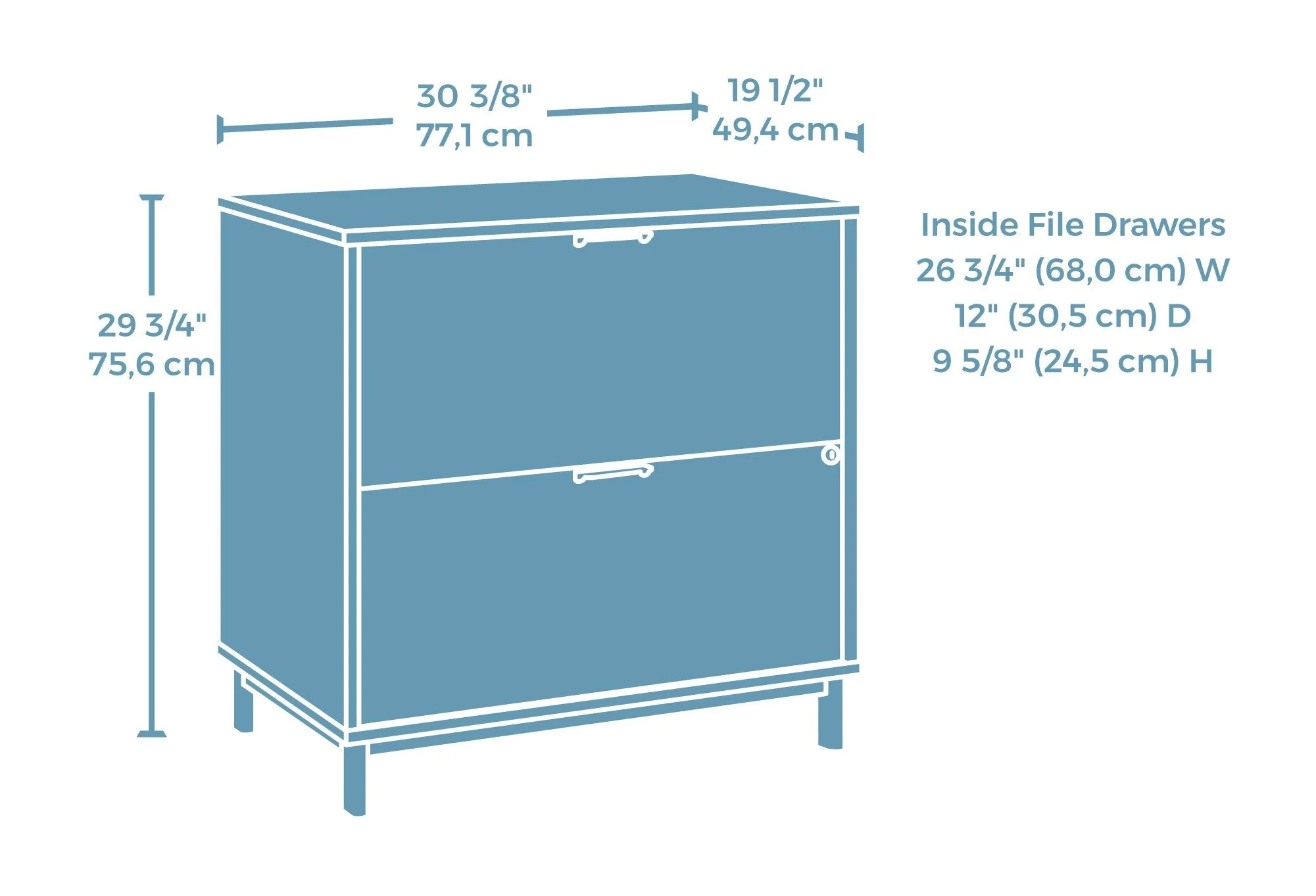 Grand Ravine Commercial Grade 2-Drawer Filing Cabinet - Image 9