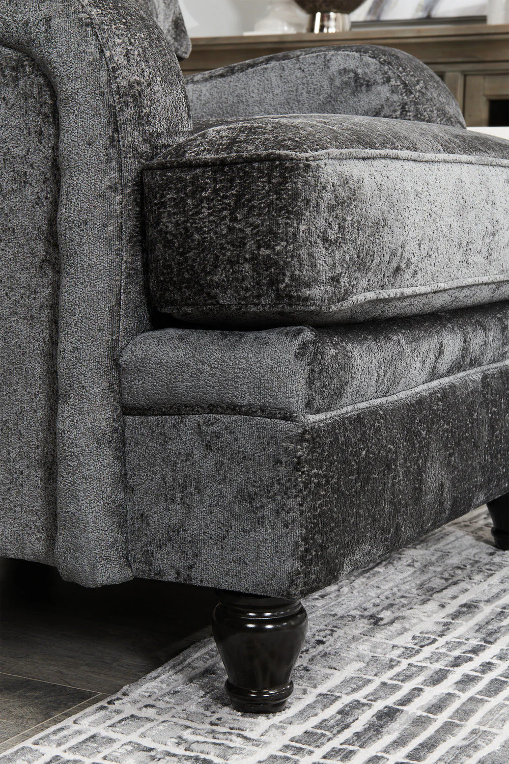 Greycliff Chenille Chair - Charcoal - Image 5