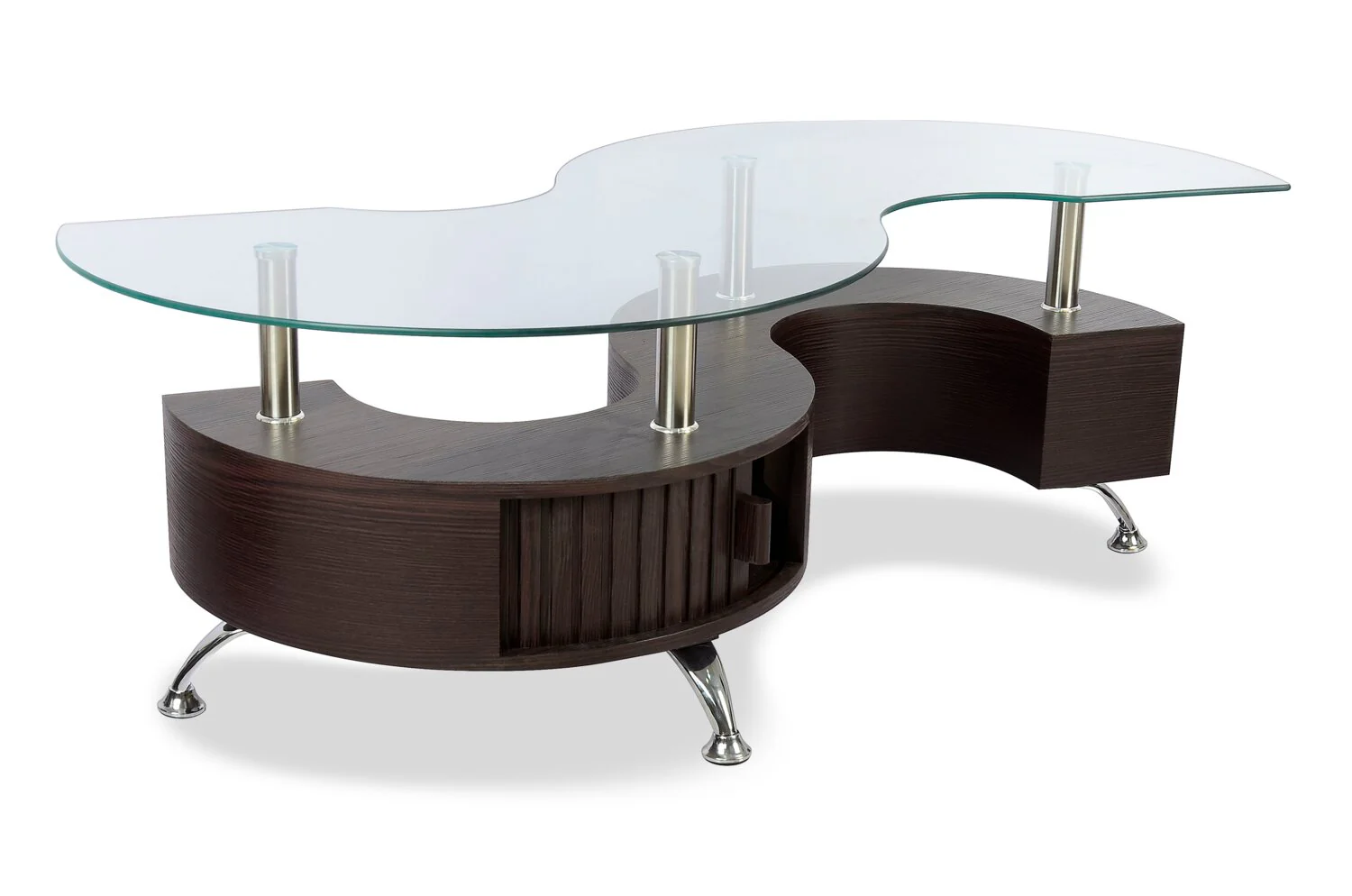 Griggs Coffee Table with Two Ottomans - Walnut - Image 4