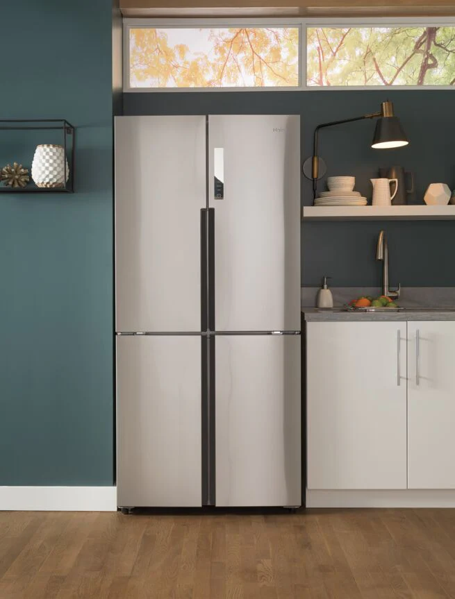 Haier Smudge-Proof Stainless Steel 33" Counter Depth 4-Door Refrigerator (16.4 Cu.Ft.) - QHE16HYPFS - Image 4