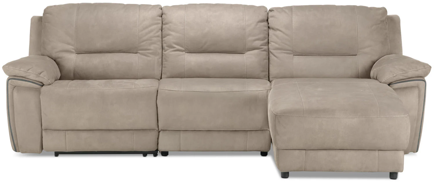 Halcyon Reclining Sofa with Right-Facing Chaise - Light Grey - Image 4
