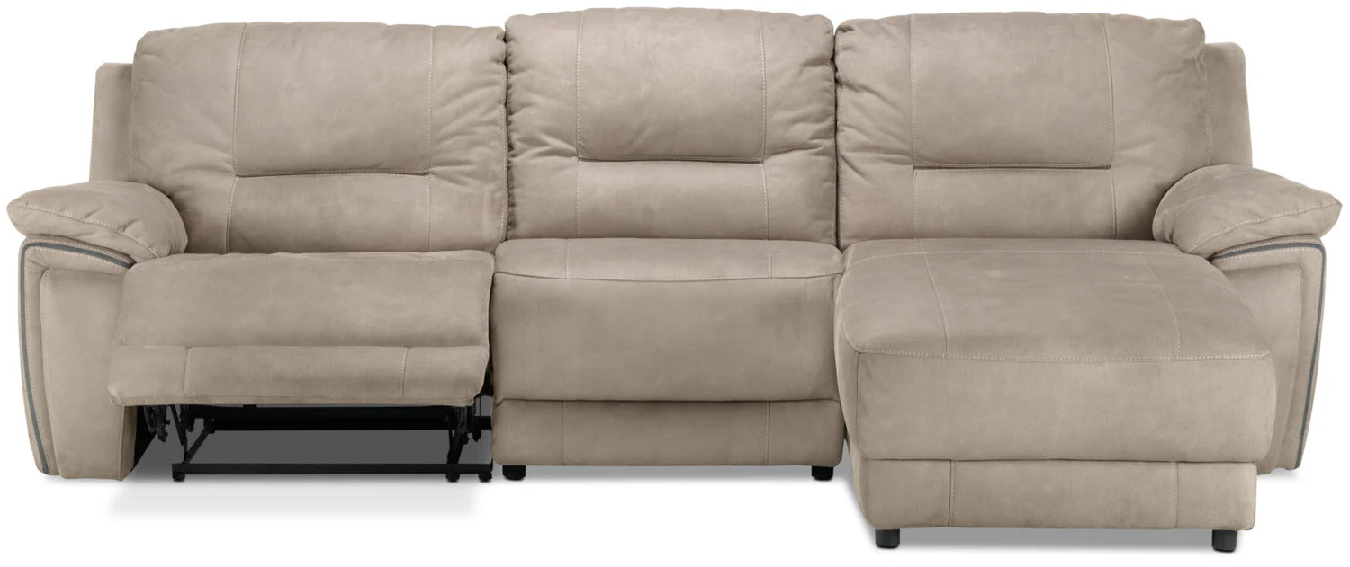 Halcyon Reclining Sofa with Right-Facing Chaise - Light Grey - Image 6