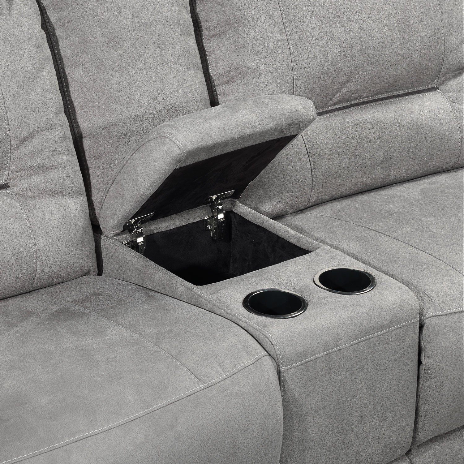Halcyon 6-Piece Reclining Sectional with Left-Facing Chaise - Light Grey - Image 10