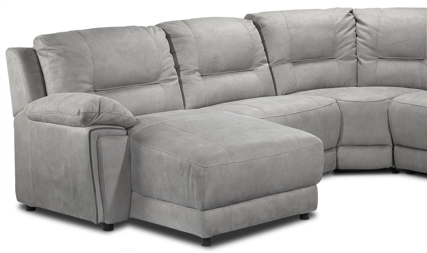 Halcyon 6-Piece Reclining Sectional with Left-Facing Chaise - Light Grey - Image 3