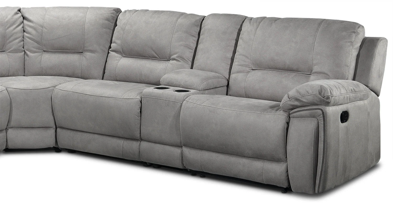 Halcyon 6-Piece Reclining Sectional with Left-Facing Chaise - Light Grey - Image 4