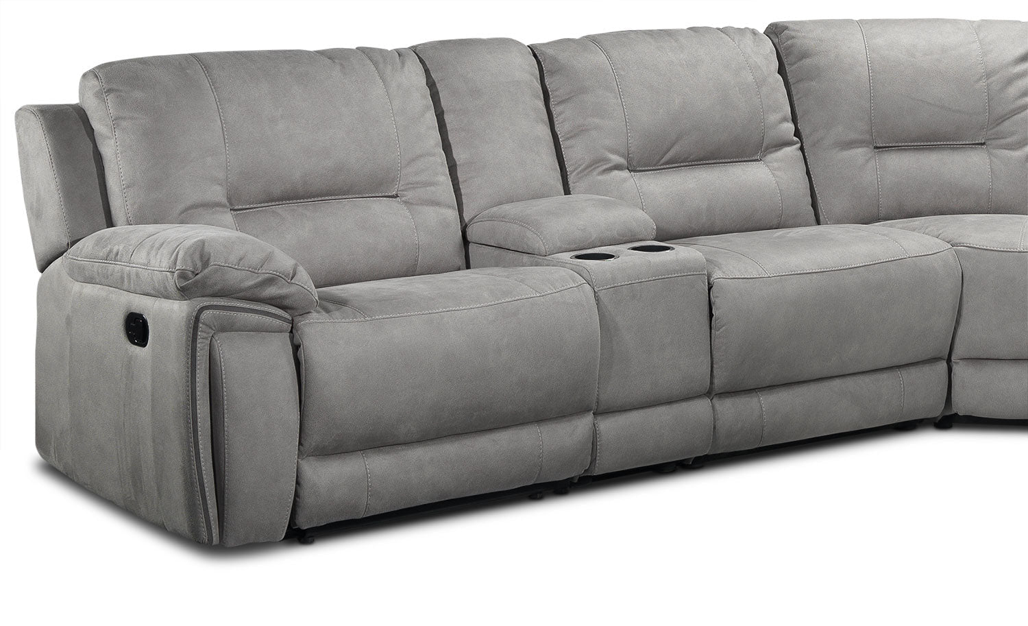 Halcyon 6-Piece Reclining Sectional with Right-Facing Chaise - Light Grey - Image 3