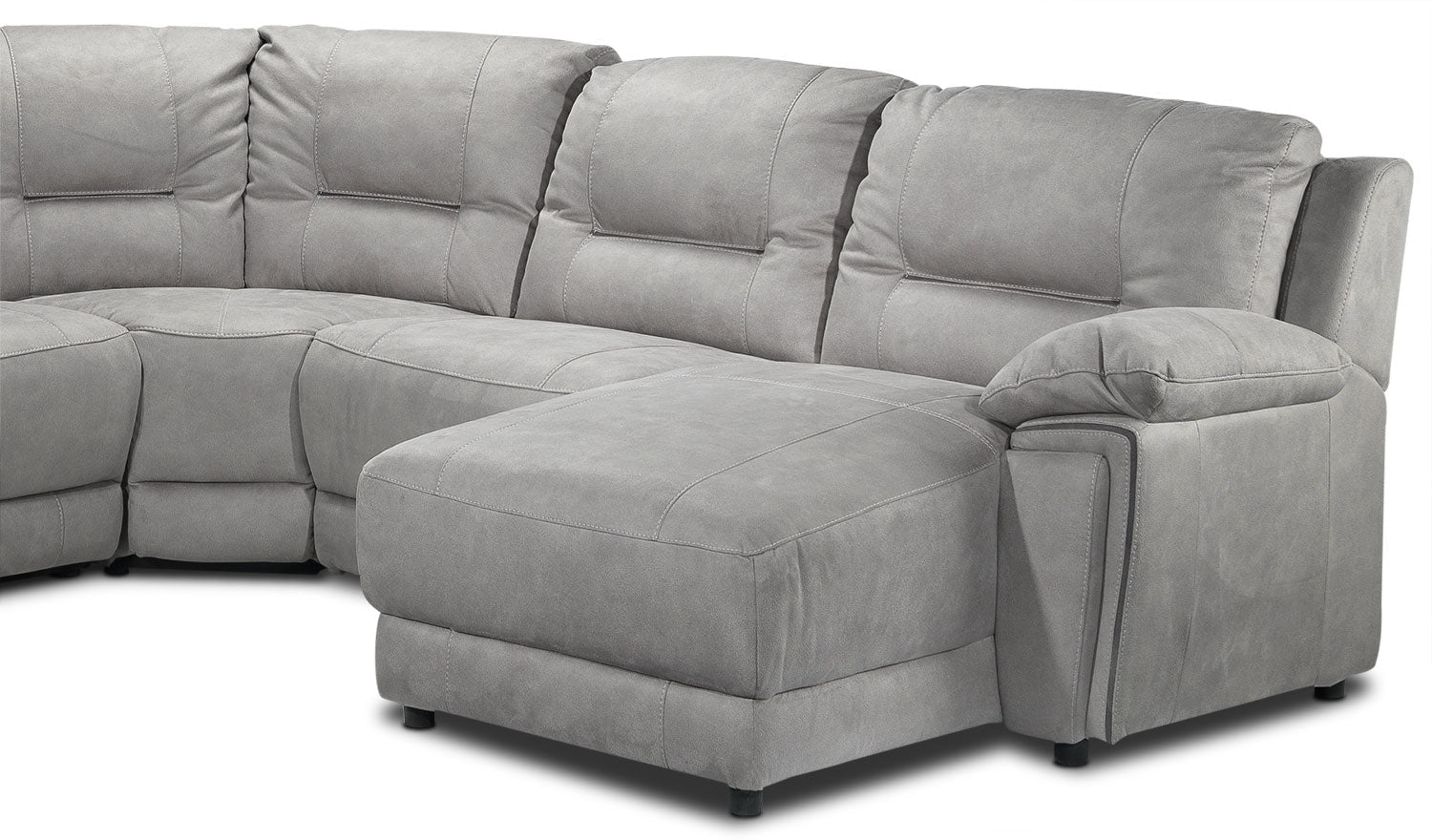 Halcyon 6-Piece Reclining Sectional with Right-Facing Chaise - Light Grey - Image 4