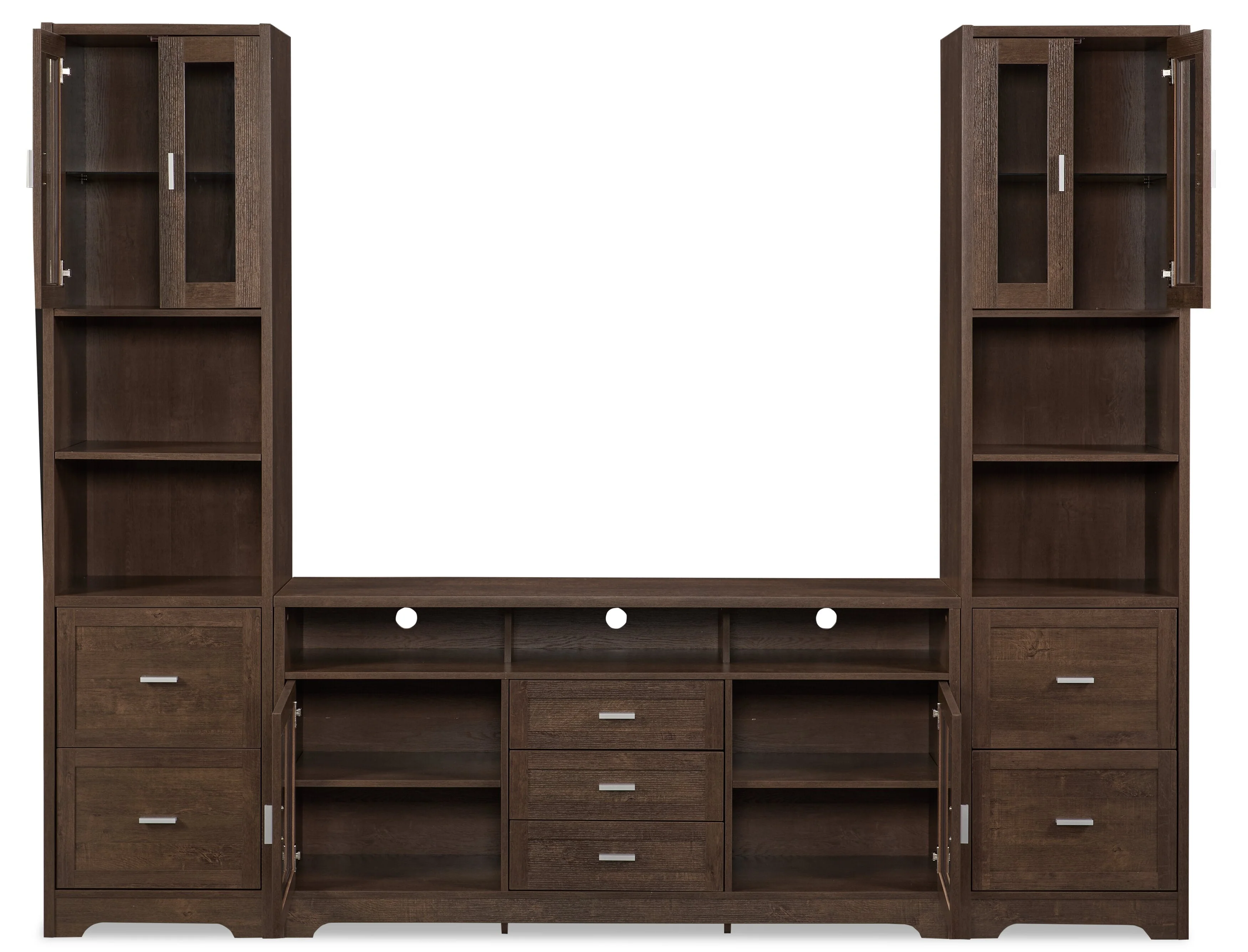 Hallett 3-Piece Entertainment Centre with 60" TV Opening - Brown - Image 4