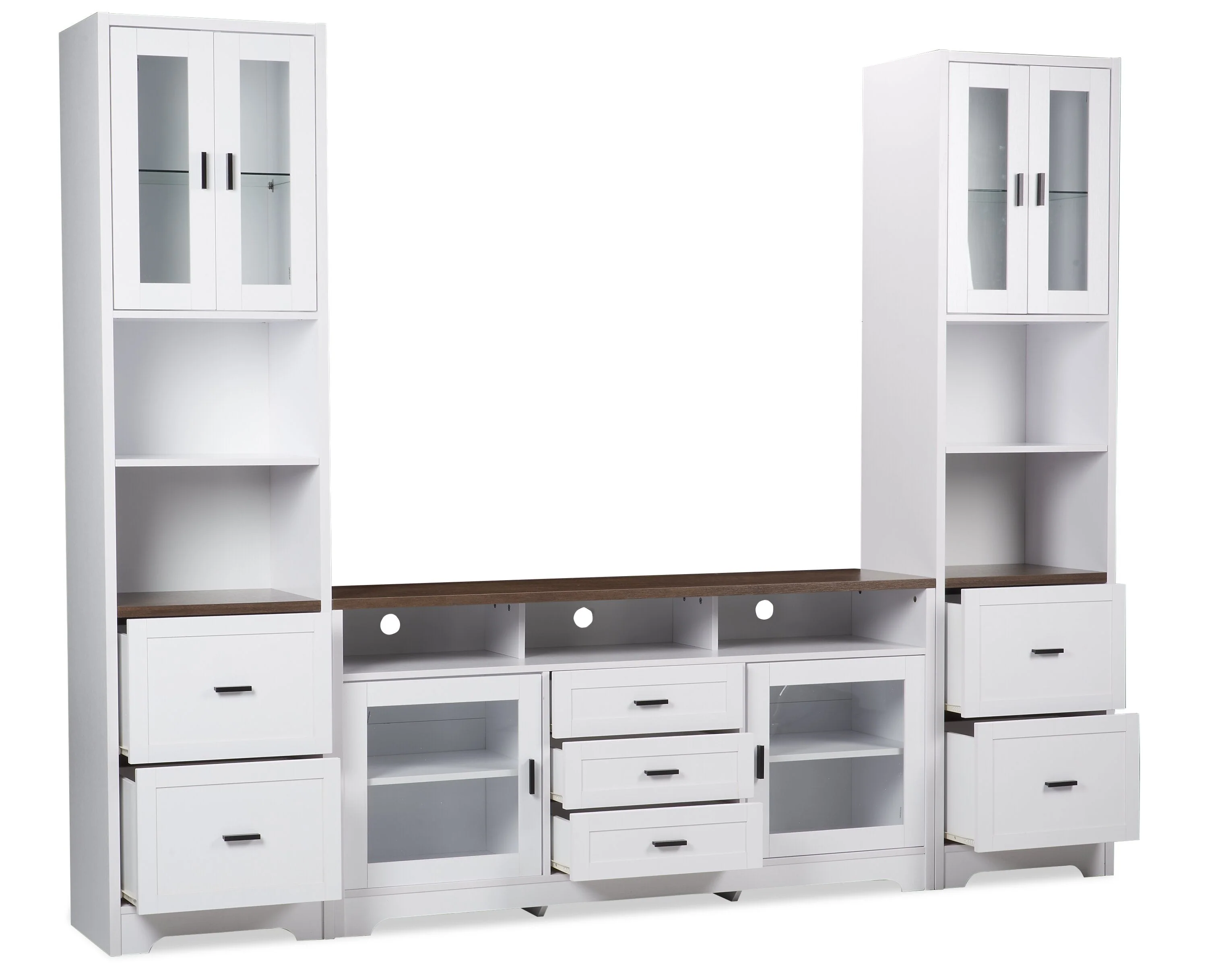 Hallett 3-Piece Entertainment Centre with 60" TV Opening - White - Image 2