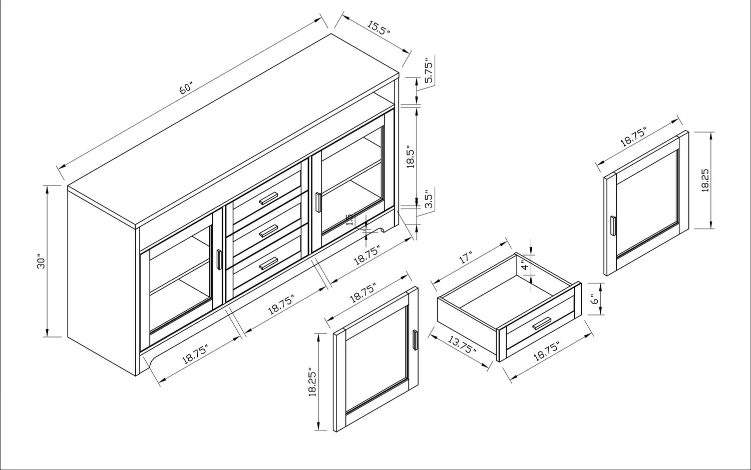 Hallett 60" TV Stand - Brown - Image 11
