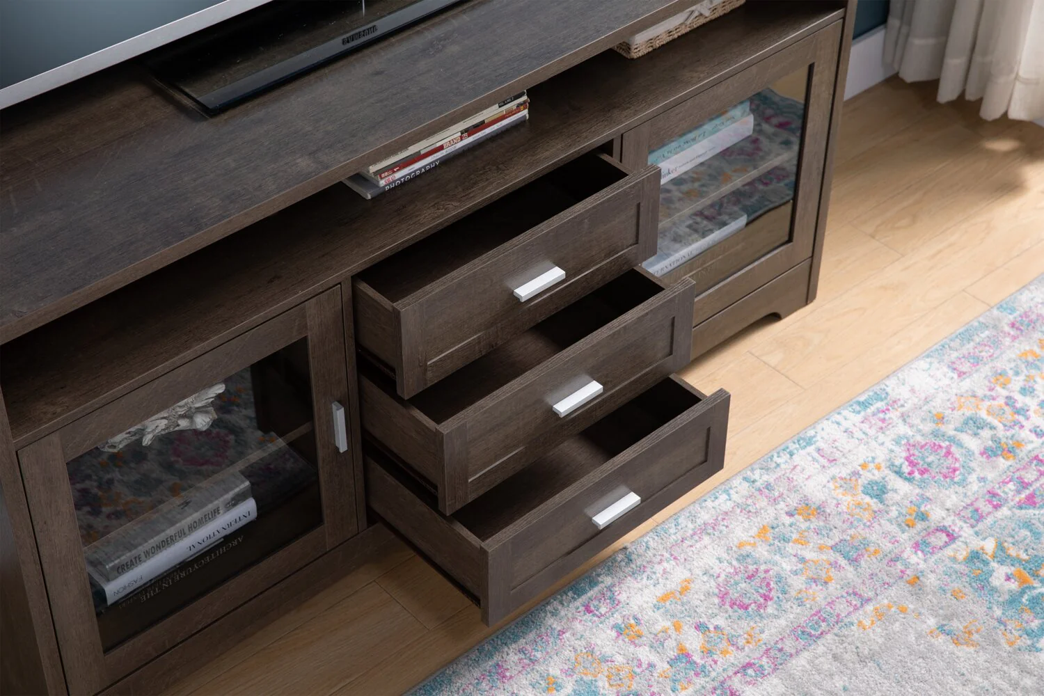 Hallett 60" TV Stand - Brown - Image 8