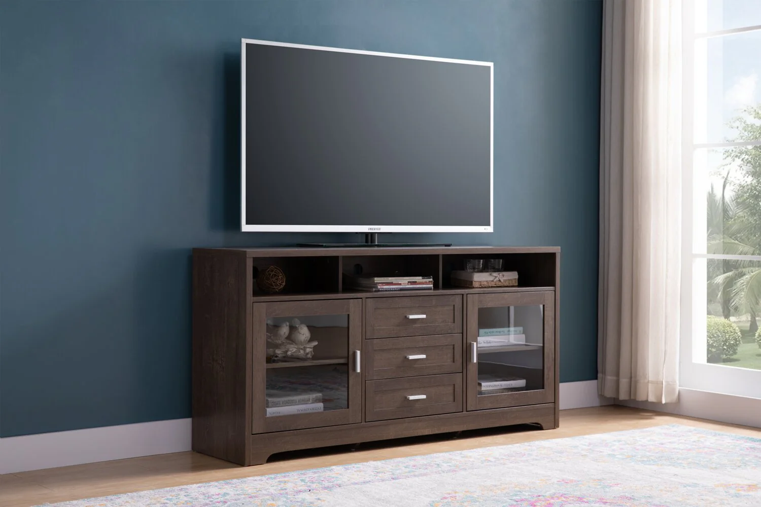 Hallett 60" TV Stand - Brown - Image 9