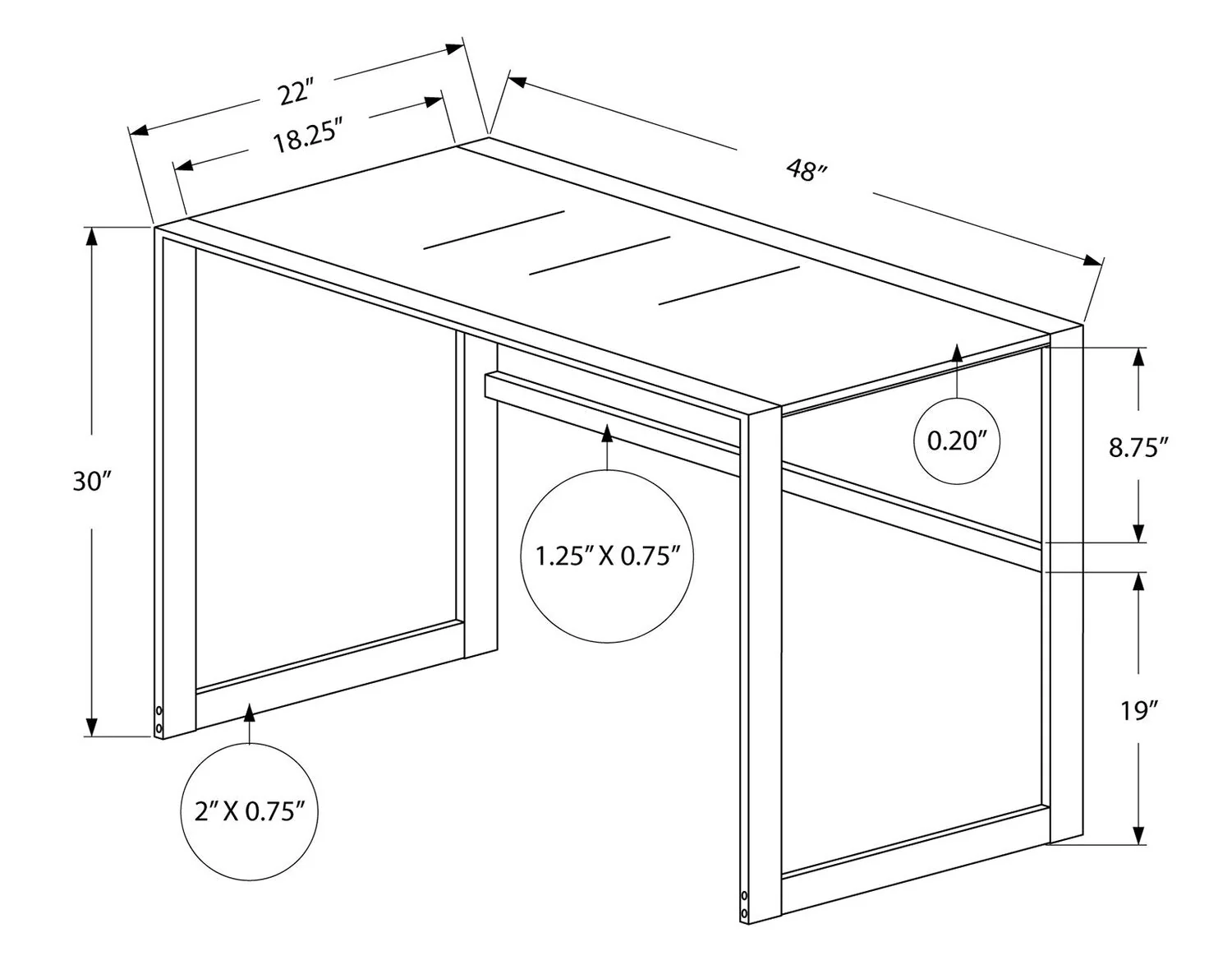 Hammond Desk - Silver - Image 4