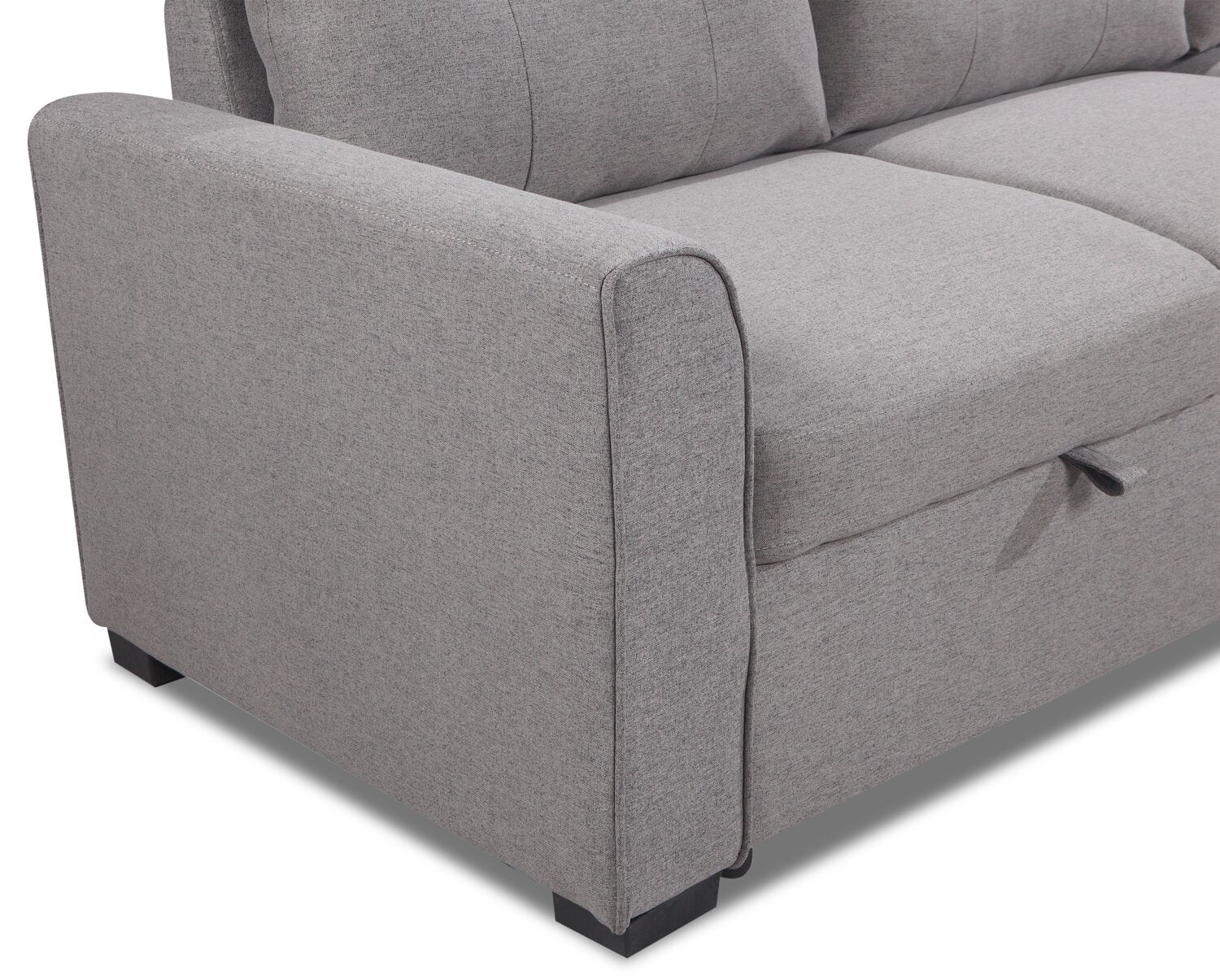 Happes 2-Piece Linen-Look Fabric Right-Facing Sleeper Sectional - Solis Grey - Image 5